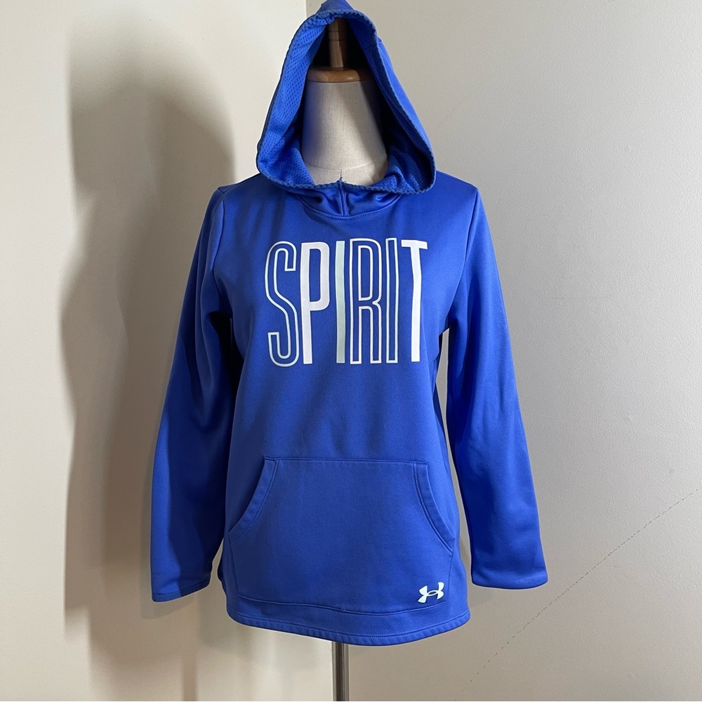 Under Armour Unisex Kids Blue- SZ L Y -Graphic Print Hooded Sweatshirt Hoodie